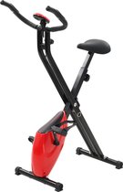 Bol.com vidaXL Hometrainer X-bike magnetisch met hartslagmeter zwart en rood aanbieding