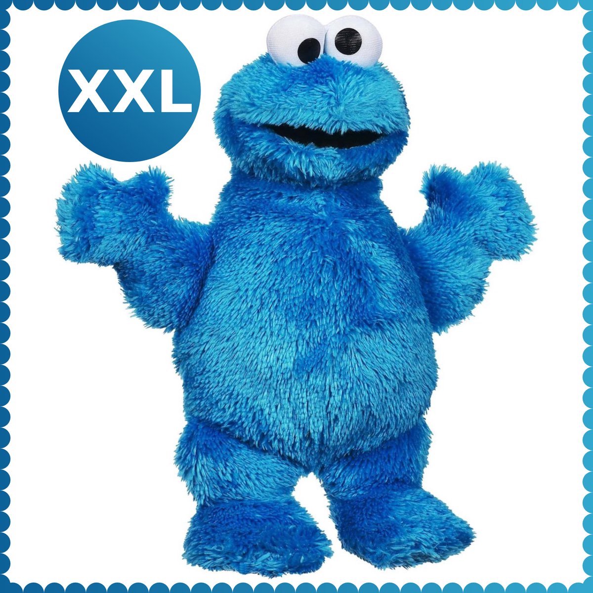 Cookie Monster - Sesamstraat Pluche Knuffel XXL 110 cm {Sesamestreet XL Plush Toy | Sesam Straat Groot Speelgoed Knuffeldier Grote Knuffelpop voor kinderen jongens meisjes | Pino , Elmo, Oscar Mopperkont, Bert, Ernie, Grover - Koekie monster