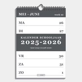 Hobbit - Weekkalender 2025-2026 Schooljaar - 1 week op 1 pagina - Spiraalkalender - Weekplanner - A4 (29,7 x 21 cm) - Donkergrijs