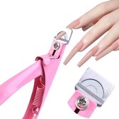 Nageltip Knipper Voor Kunstnagels I Nagel Tip Cutter I Nepnagels Knippen I Met Guillotine Veer I RVS I Roze