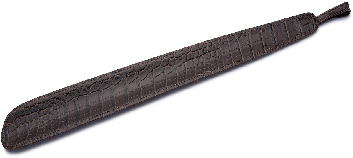 Leather Shoehorn S - brown croco