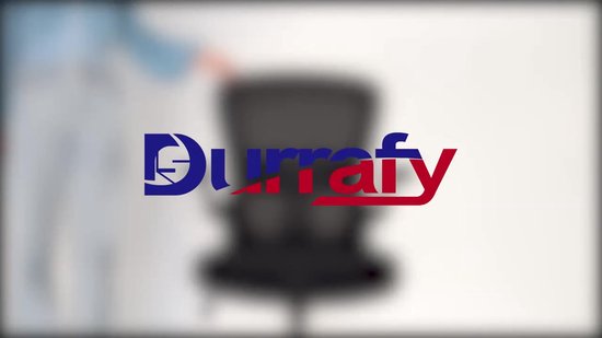 Durrafy Bureaustoel - Ergonomische bureaustoel tot 150 kg - Bureaustoelen voor Volwassenen - Getest volgens EN 1335 - Verstelbare Lendensteun - 90° Opklapbare Armleuningen - Dik Zitkussen - Grijs