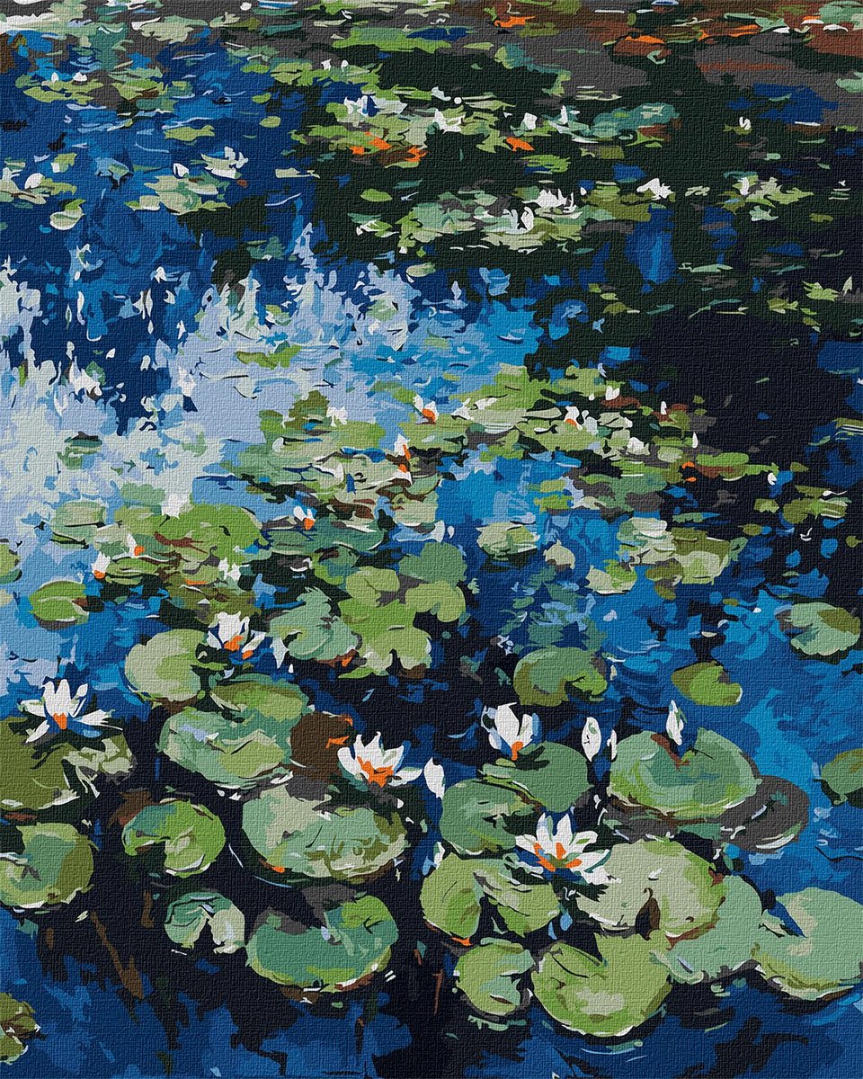 Schilderen op nummer - Paint by numbers - Water Lilies Claude Monet - Waterlelies van Claude Monet - 40cm x 50cm