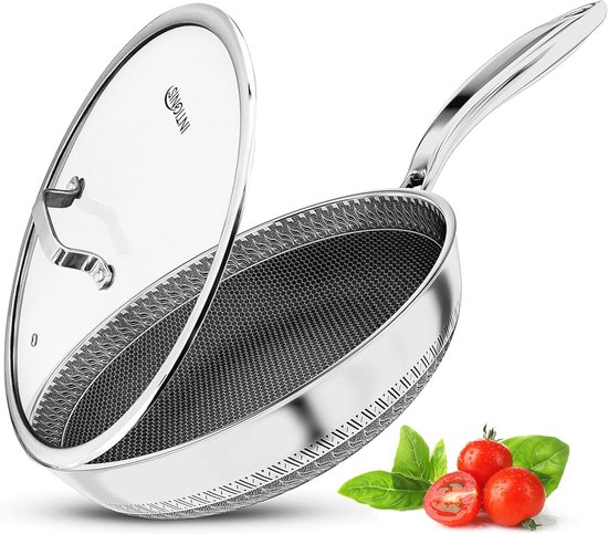 Klausberg 7192 - koekenpan met deksel - 30 cm - Marmer coating - Alle warmtebronnen