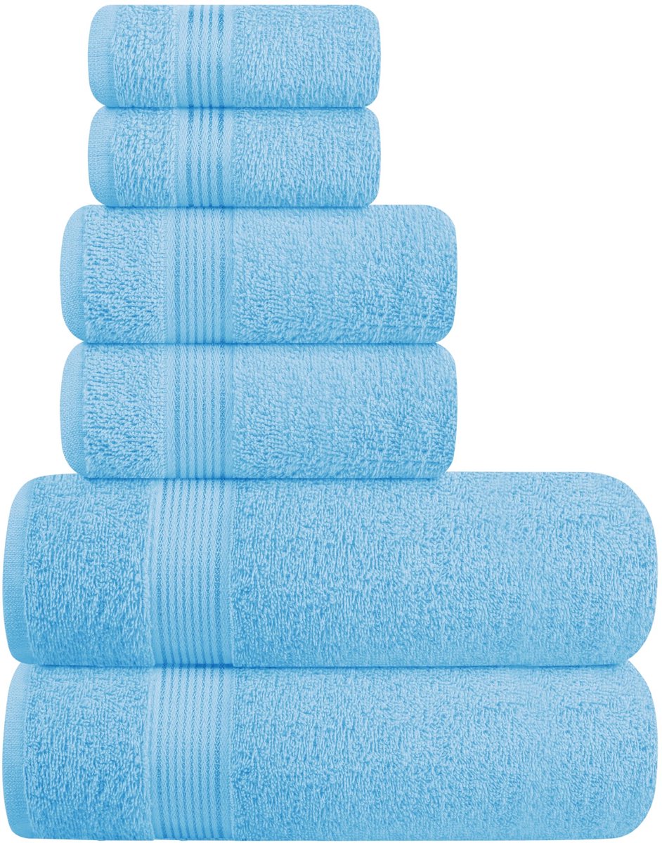 Ibenzoa® Optimale Set van 6 Katoenen Handdoeken