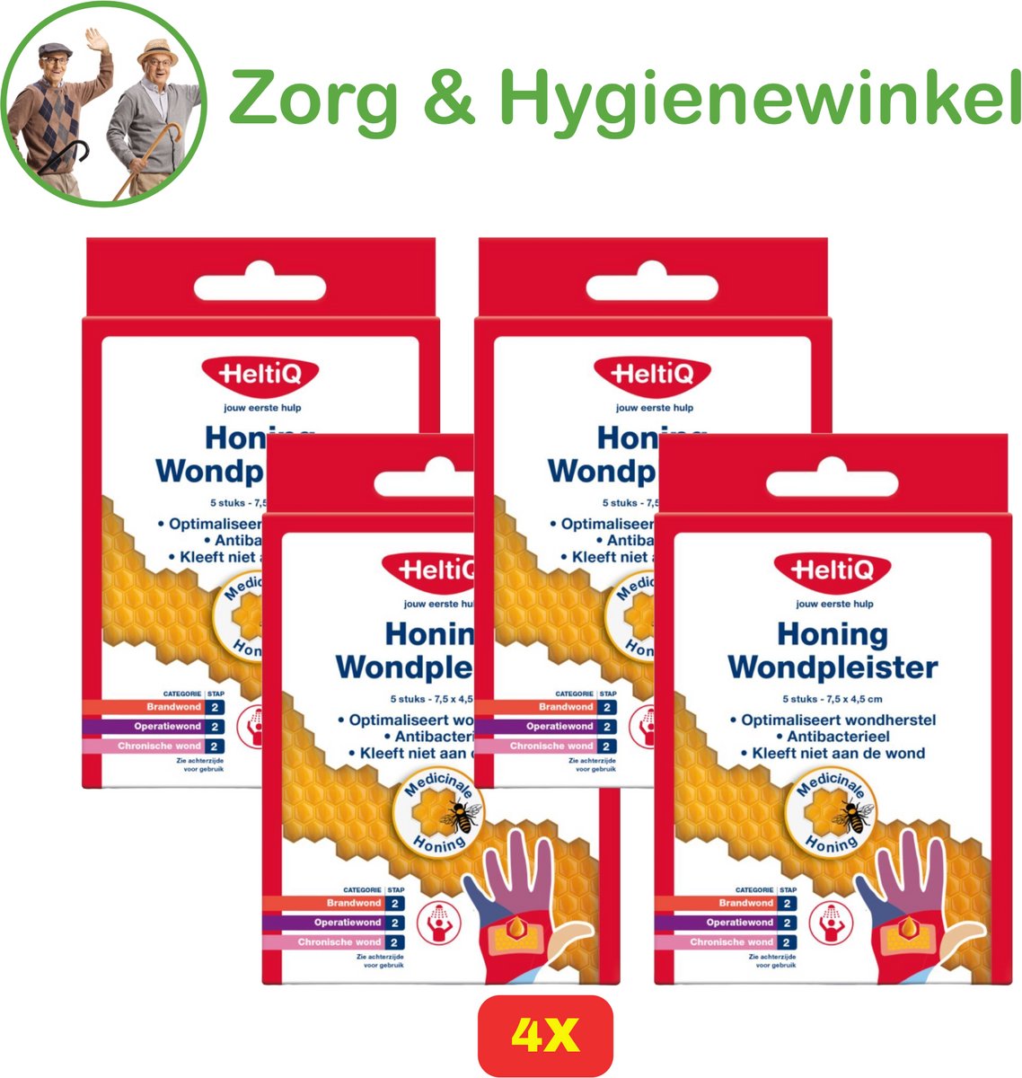 HeltiQ | Honing Wondpleister | 4x 5 stuks | Voordeelverpakking!