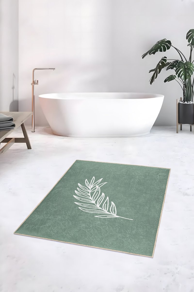 Badmat 80x120 - Wc mat - Toiletmat - Lichtgroen - Badkamermat voor badkamer - Douchemat