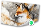 Vos met gouden accenten - Vos wanddecoratie - Posters dieren - Abstracte kunst - Wandposters - Slaapkamer decoratie - poster 90x60 cm
