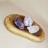 Gouden driehoek - Edelstenen - Ruwe edelstenen - Rozenkwarts - Bergkristal - Amethist - Cadeau - Kleinigheidje