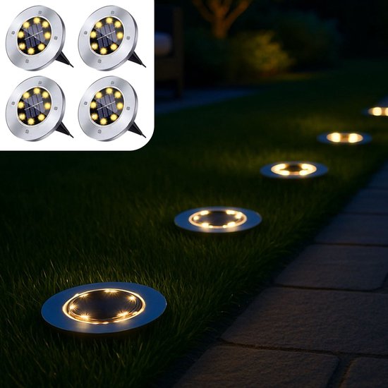 Spots de Terre à Énergie solaire - 4 pièces - Éclairage Solar de jardin - Éclairage de jardin à Énergie solaire - Éclairage de jardin - Éclairage de jardin à énergie solaire - Lampe d'extérieur - Jardin - Siècle des Lumières - Lampe de jardin