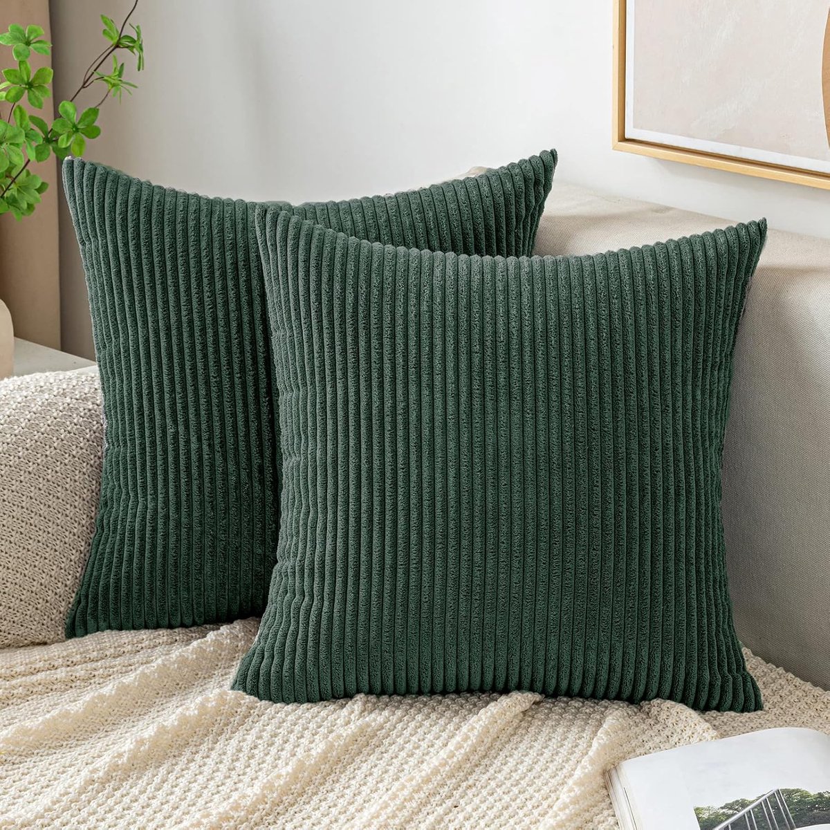 Ibenzoa® Corduroy Kussenslopen 45x45 cm - Zachte Textuur voor Bank en Bed