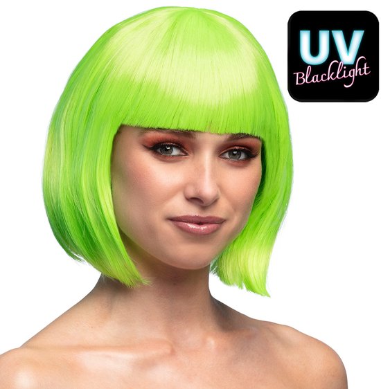 Smiffys Glamour pruik met neon rood lang haar - dames - carnaval | Fun