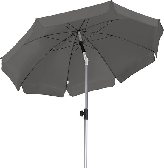 Strandparasol met grondboor - Zomeraccessoire - Parasolhouder strand - Zonbescherming - Windbestendige parasol - Stranddag - UV werende parasol - Parasol met draaimechanisme - Vakantie aan zee - Schaduw op het strand - Draaibare grondpen - Parasol st