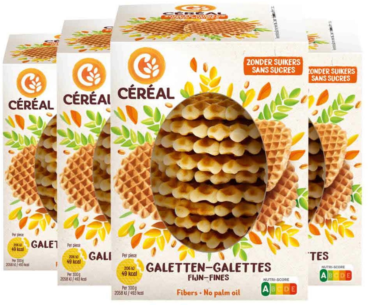 Céréal Galetten Fijn Suikervrij - 4 x 150 gr - Voordeelverpakking