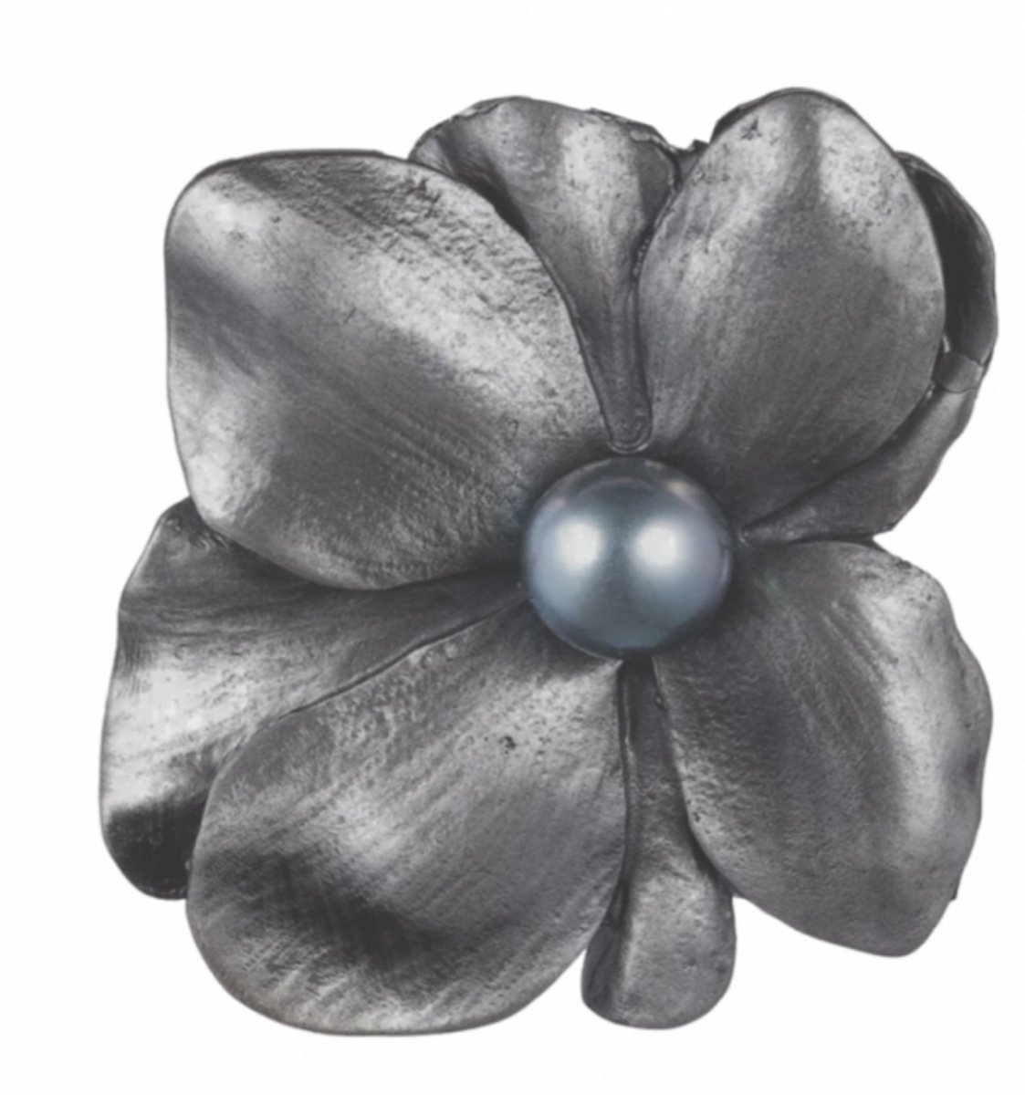 Broche-bloem-grijs - Charme Bijoux