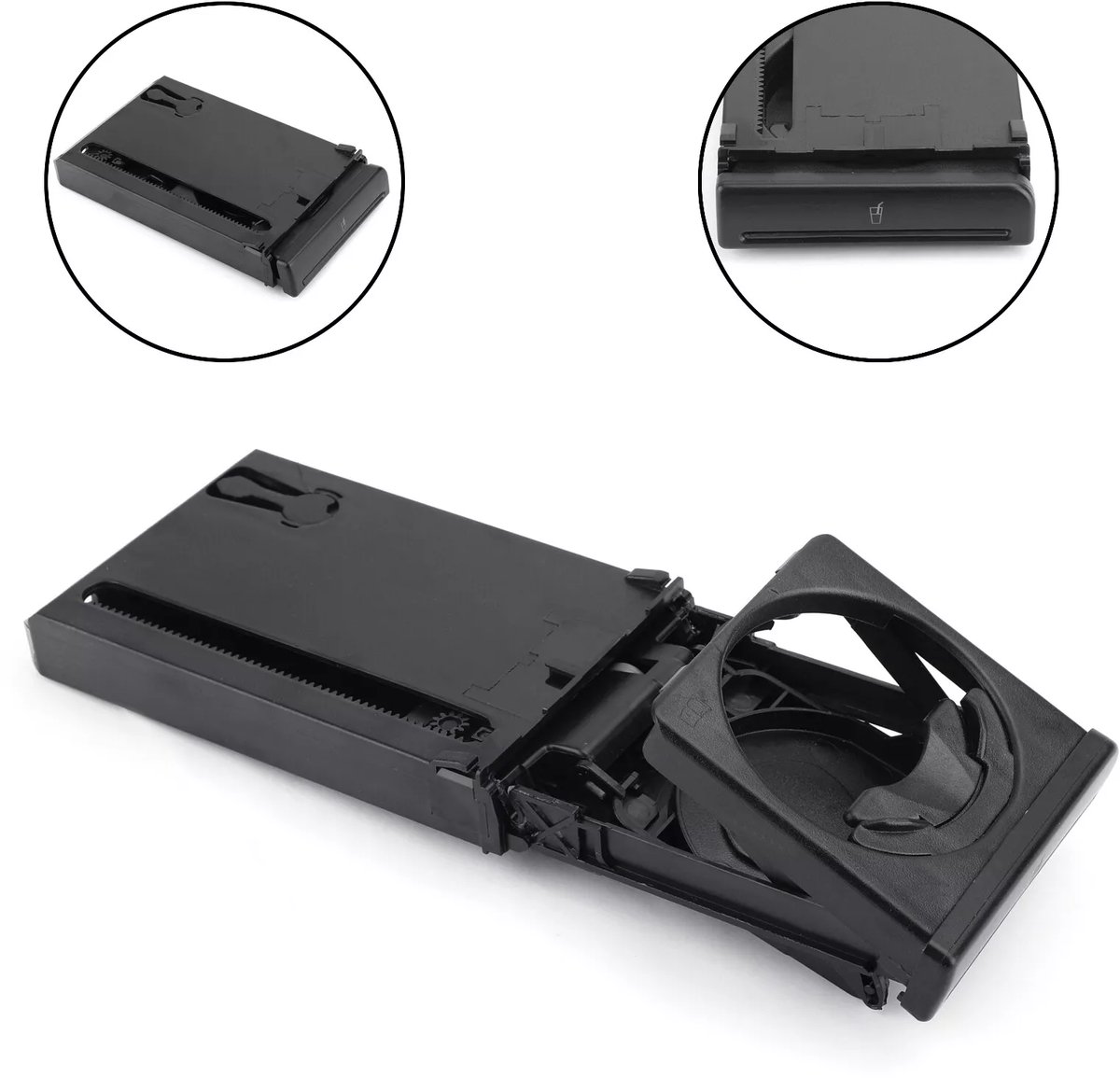 Bekerhouder voor auto-Bekerhouder auto Blikjeshouder-Koffie houder-zwart-Stretch opvouwbare flessenrek-Geschikt voor Audi A4/B6/B7