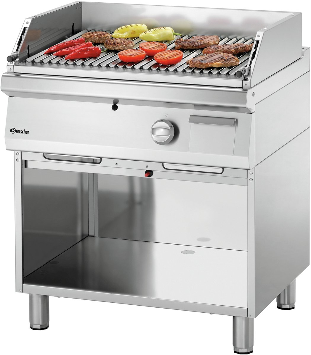 Bartscher Lavasteengrill Serie 700 - 700VR G180 - Gas - V-Rooster - 18kW - 800x700x850mm