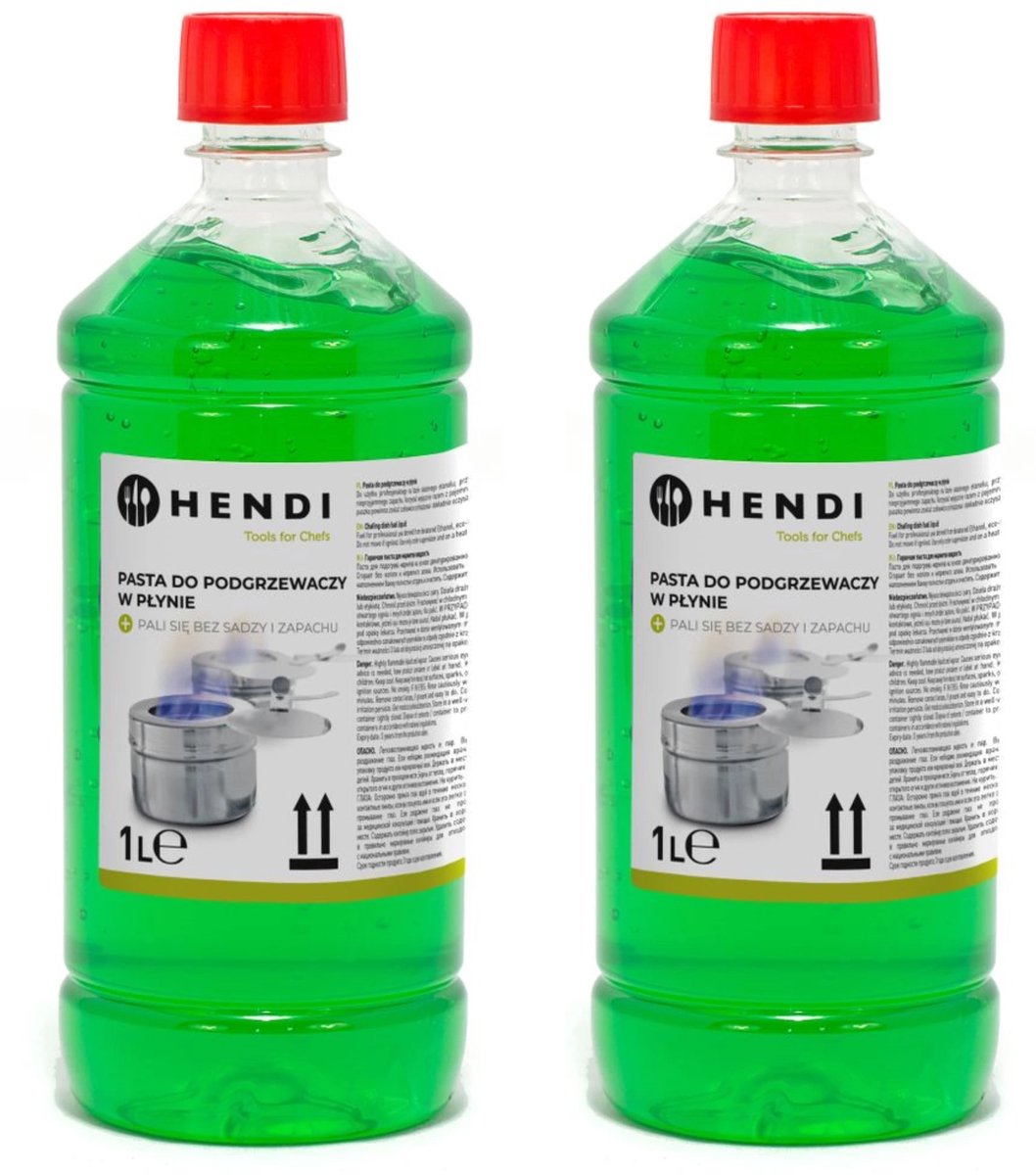 HENDI Brandpasta voor chafing dish – ethanolgel – 2x1x liter – transparant
