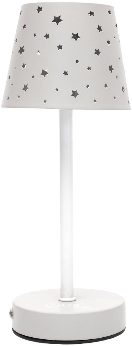 Home deco factory oplaadbare tafellamp kinderkamer - met usb - licht grijs - draadloos/portable