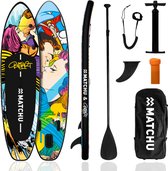 Bol.com Matchu Sports - SUP board - Designed by Bustart - Limited collection ART - Stand up paddle board - 320x81x15 - Opblaasba... aanbieding