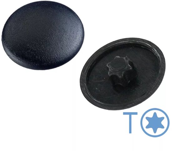 Afdekkappen zwart voor Torx 25 – Ø13.5 mm – 10 stuks – afdekdop – dop