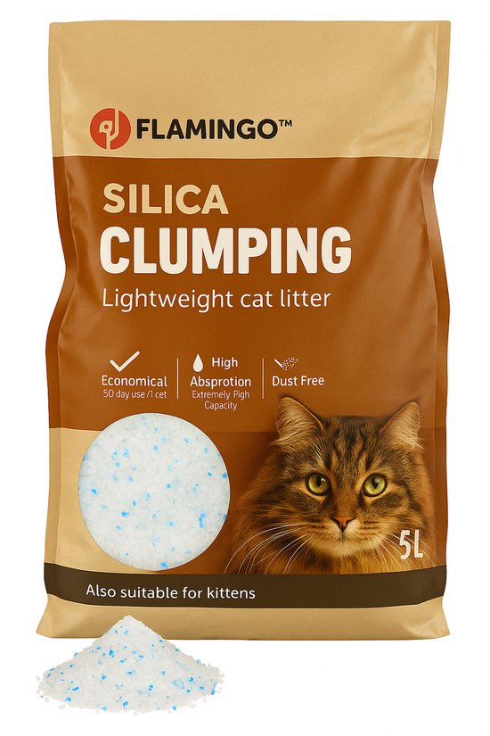 Flamingo Silica Fijn - Kattenbakvulling - 5 l