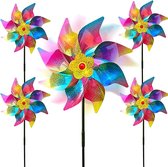 5-pack reflecterende windmolen - tuinvogelverjager - anti-vogel windmolens - reflecterende vogelafweer - laser Windmolen - tuinmolens (regenboog)