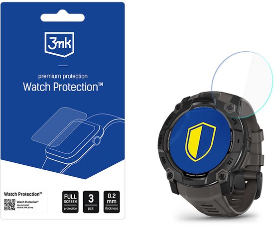 Garmin Instinct 3 50 mm (Amoled, Solar) - Protection de montre en Glas flexible 3MK