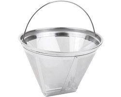 Herbruikbaar 4 kegelvormige roestvrijstalen koffiefilter voor 12 kopjes - compatibel met Hamilton Beach Brewer, Siemens, Donlim Dl-Kf800