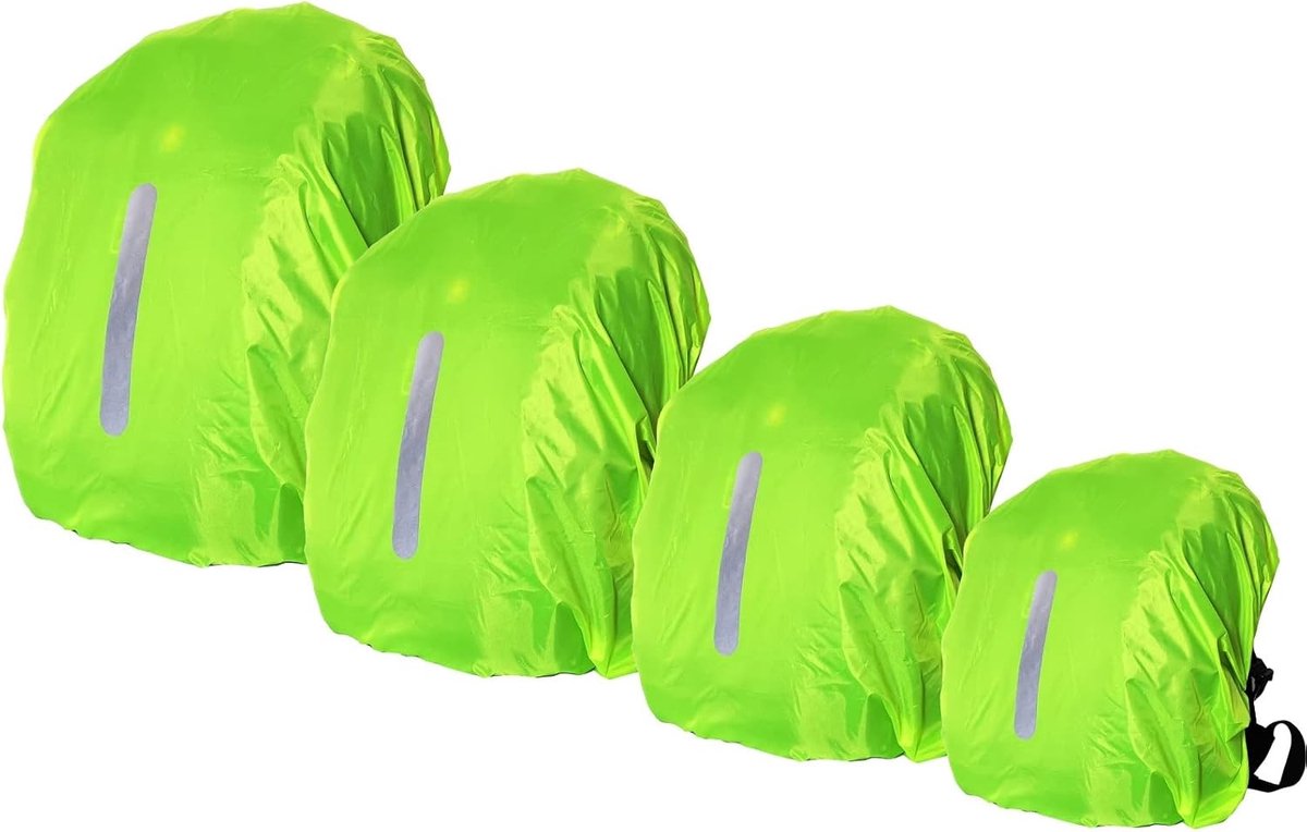 Ibenzoa® Duurzame en Beschermende Regenhoezen Set - Vier Stukken met Reflecterende Elementen