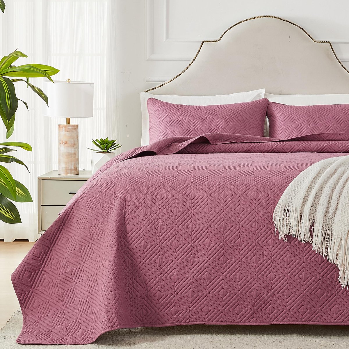 Unyqoos Luxueuze Microvezel Sprei Set met Tijdloos Design voor Stijlvolle Slaapkamers rood