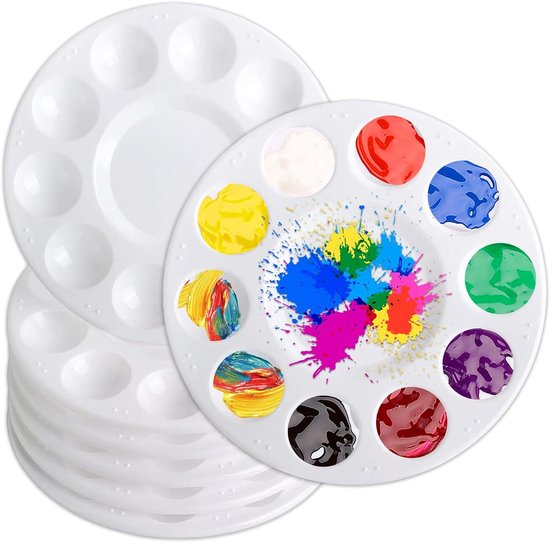 Relaxdays schilderspalet van plastic, gat voor duim, water- en