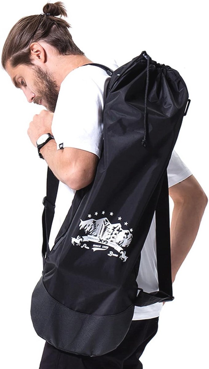 Skateboard rugzak met verstelbare schouderriemen - Waterdichte opvouwbare tas voor reizen - Zwart nylon