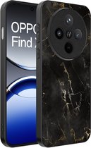 Smartphonica Telefoonhoesje Geschikt voor Oppo Find X8 Pro met marmer opdruk - TPU backcover case black marble design - Zwart geschikt voor Oppo Find X8 Pro