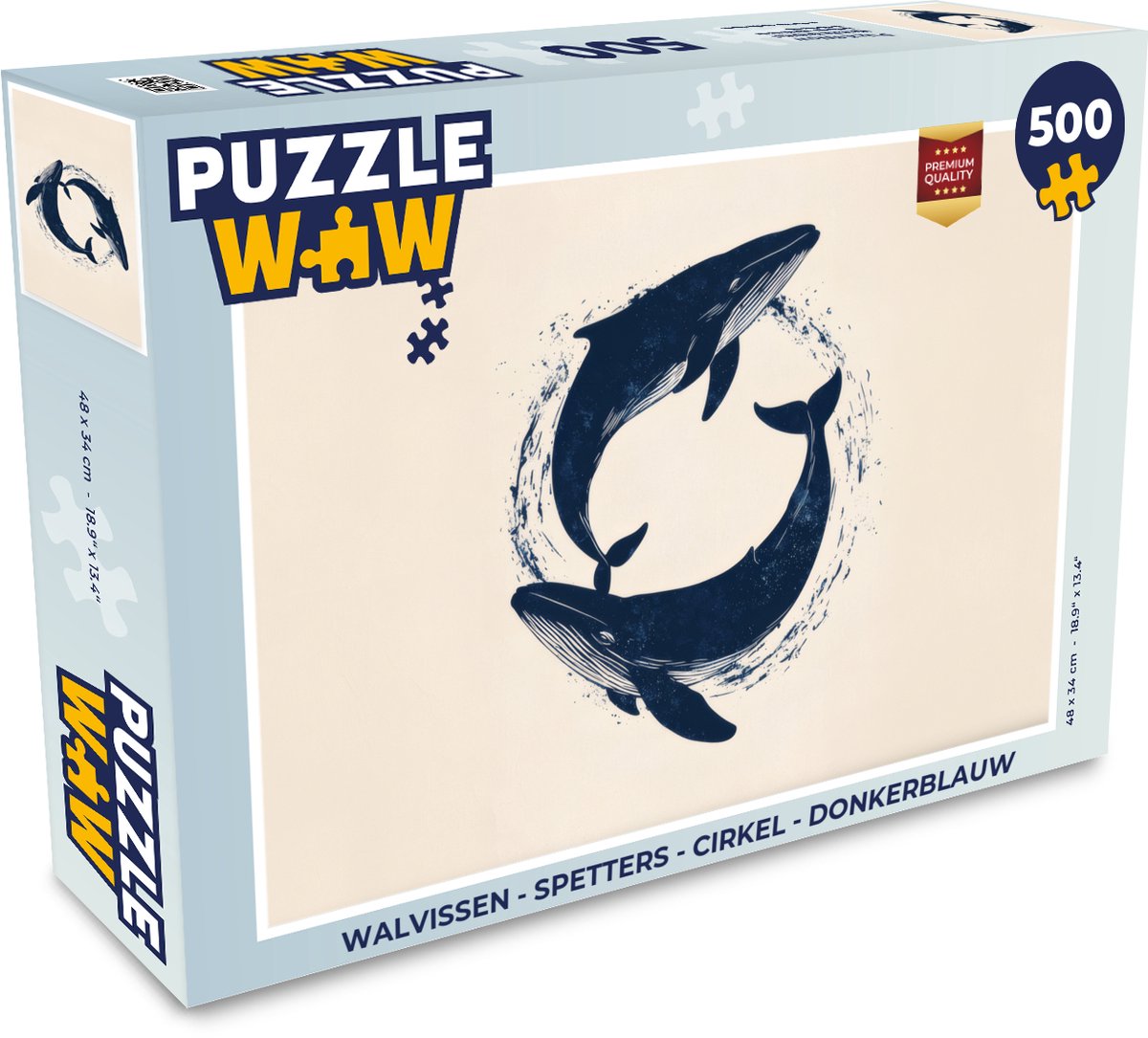 Puzzel Walvissen - Spetters - Cirkel - Donkerblauw - Legpuzzel - Puzzel 500 stukjes