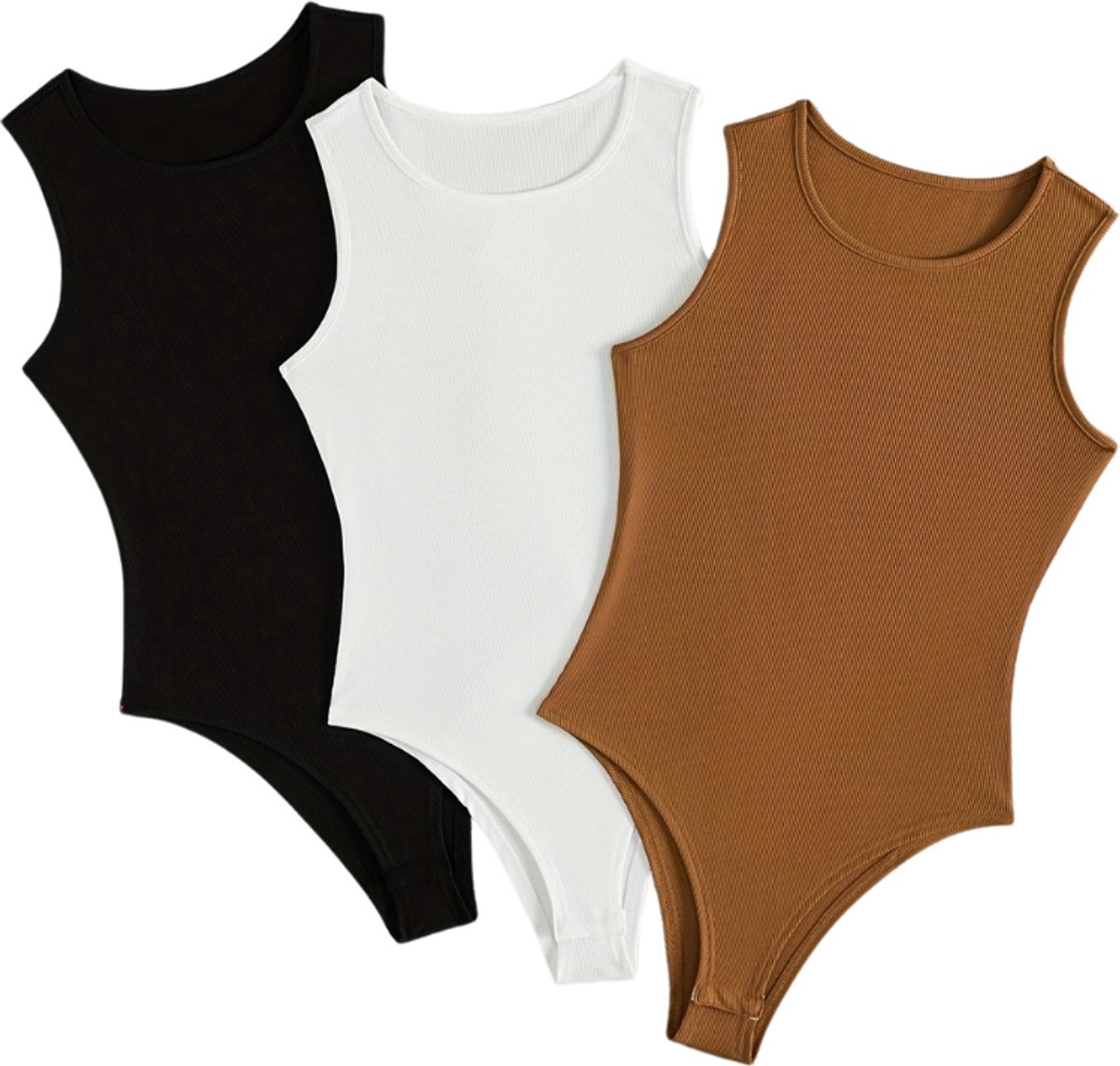 Livano Bodysuit Dames - Jumpsuit - Corrigerend Ondergoed - Body plunge - Lingerie - Setje Vrouwen - 3 Pcs - Gemengd - Maat L