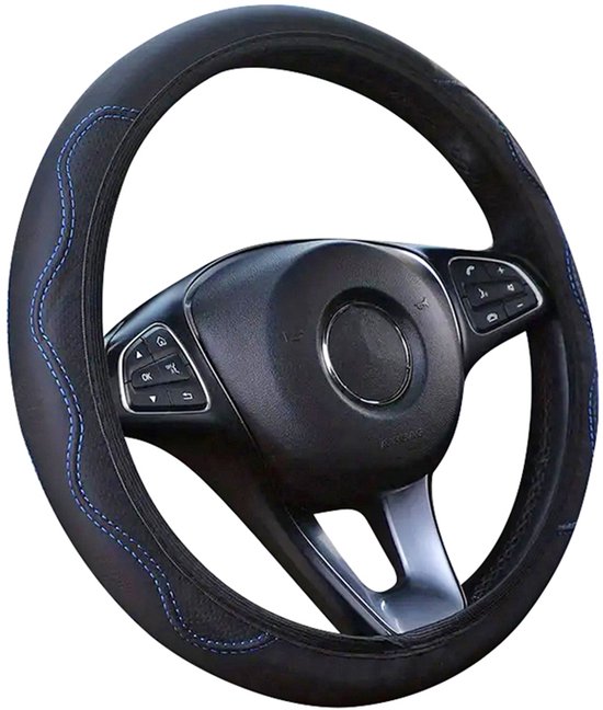 Leren stuurhoes voor het autostuur; 37 - 38 cm; antislip; universeel