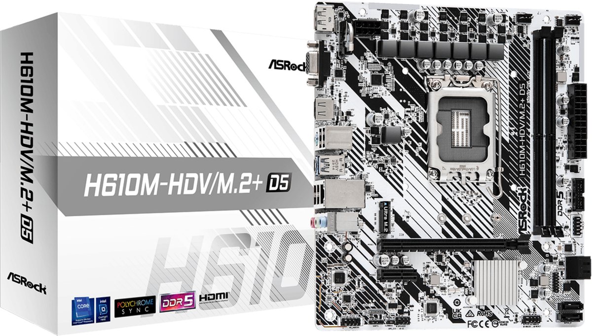 Moederbord Intel Asrock H610M-HDV/M.2+ D5