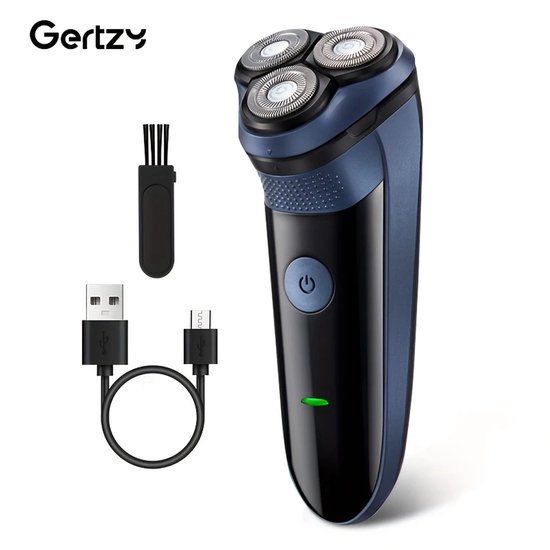 3koppen Gertzy Scheerapparaat - Usb Oplaadbare Scheerapparaat - Gezicht + Baard + Body Shaver - Voor perfecte Lichaamshaar verzorging - Unisex - Kleur: Zwart/Blauw