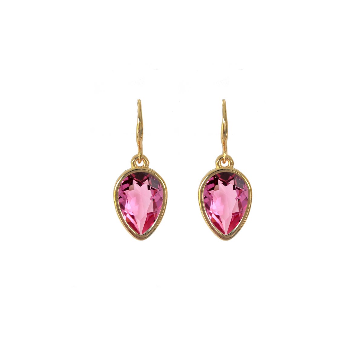 Rose oorhangers - Swarovski - Bliss Label - goud