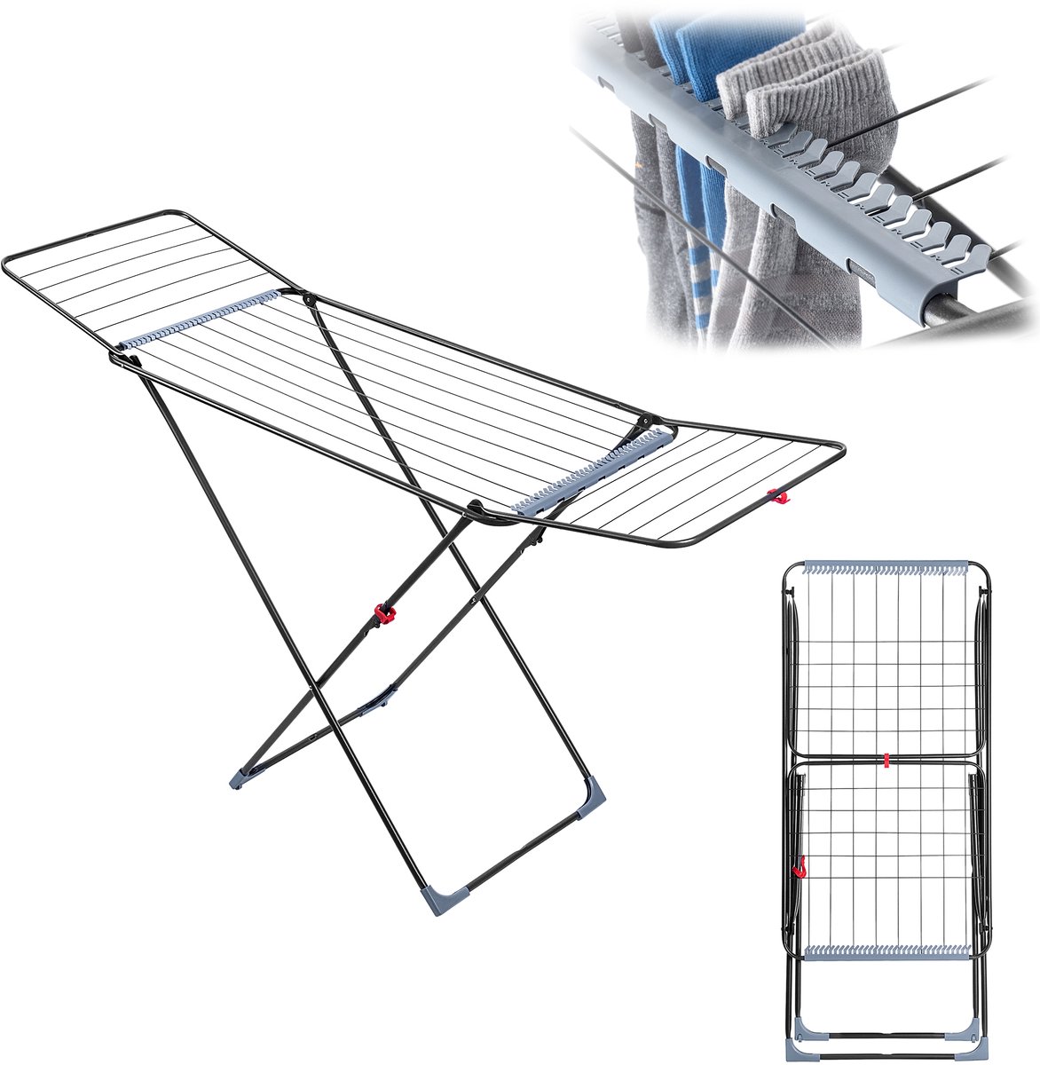 Droogrek voor balkon 89x25x(60-95) cm aluminium kopen