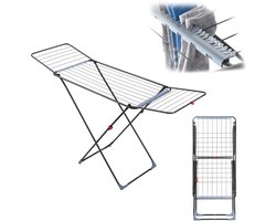 KADAX Vleugeldroger, wasdroger in verbeterde Plus-versie met praktische wielen en sokkenhangers, droogrek, vleugeldroogrek (antraciet Plus)