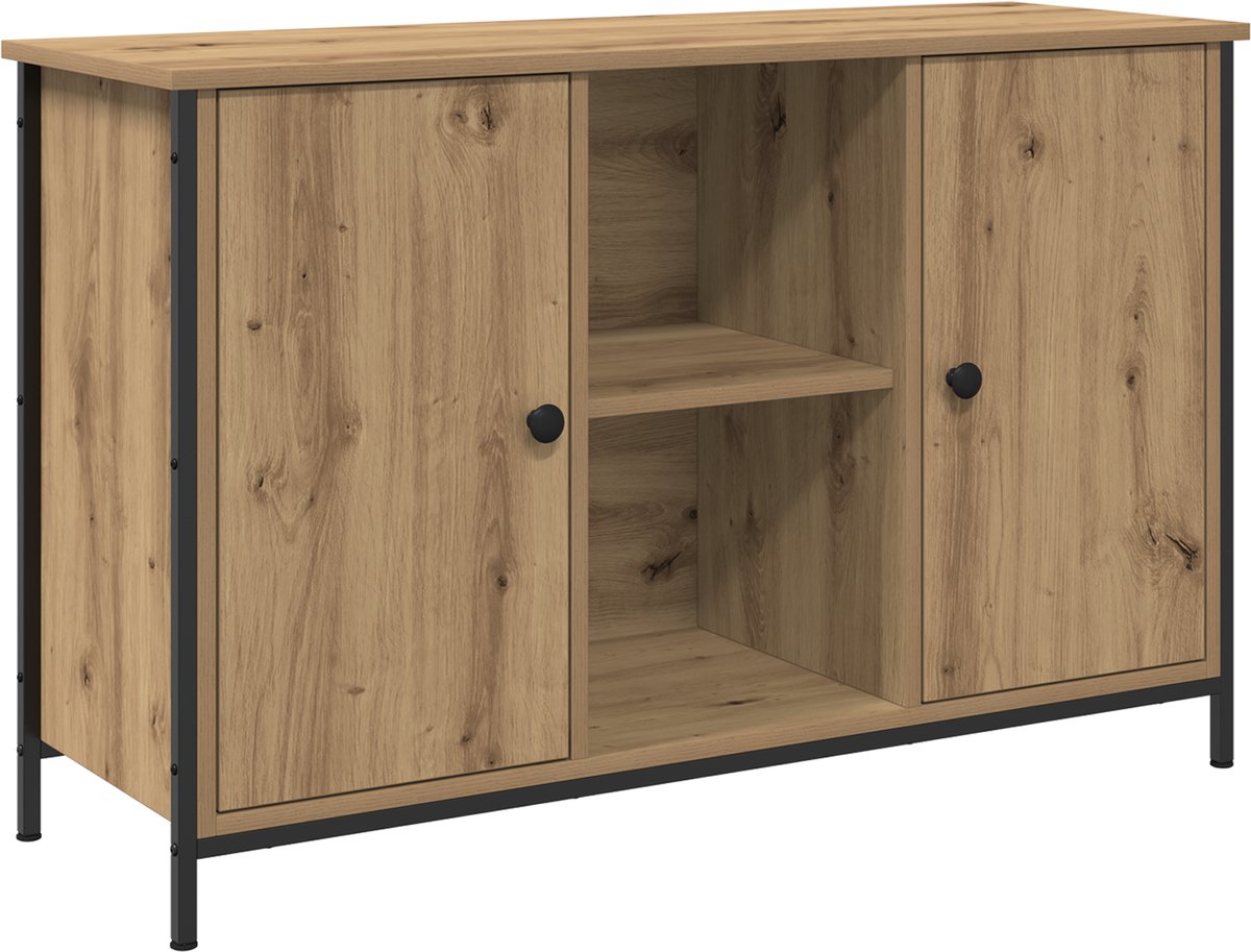 vidaXL - Tv-meubelset - 101 - x - 35 - x - 65 - cm - Artisan - Eiken - Bewerkt - hout
