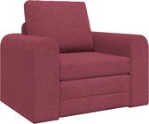 vidaXL - Vloersofa - Bed - 2-in-1 - Wijnrood - 98x71x83 - cm - Stof
