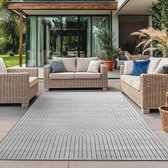 Bol.com Nova – Vloerkleed Siena Grijs – Binnen En Buiten Vloerkleed – Laagpolig – Japandi stijl – 160x230 cm aanbieding