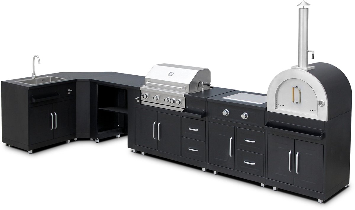 Oviala - Buitenkeuken hoek met 6 elementen, waaronder 3