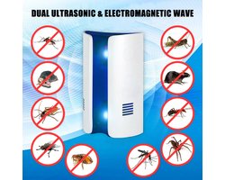 Ultrasone Ongediertebestrijder voor Binnen – Elektronische Verjager tegen Muizen, Insecten, Muggen, Spinnen & Vliegen | Milieuvriendelijk Anti-Ongedierte Apparaat Zonder Gif