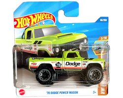 HOT WHEELS '70 DODGE POWER WAGON PICKUP TRUCK GREEN 218 HW DIRT 2/10 SHORT CARD 1:64