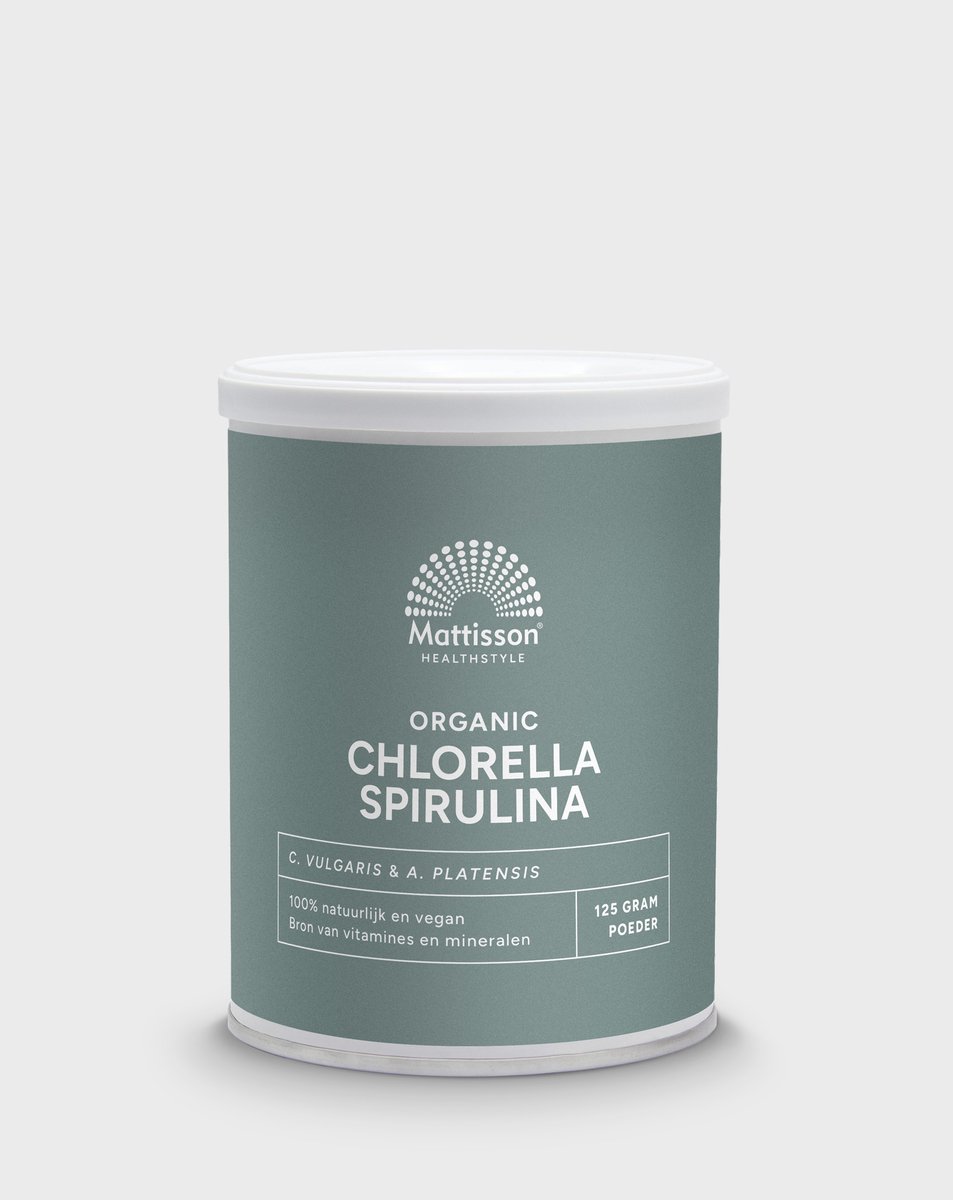 Goedkoopste Mattisson - Biologisch Chlorella Spirulina Poeder - Chlorella Vulgaris & Arthrospira Platensis - Ondersteunt Energieniveau en Immuunsysteem - Zoetwateralg & Zoutwateralg - Voedingssupplement - 125 Gram