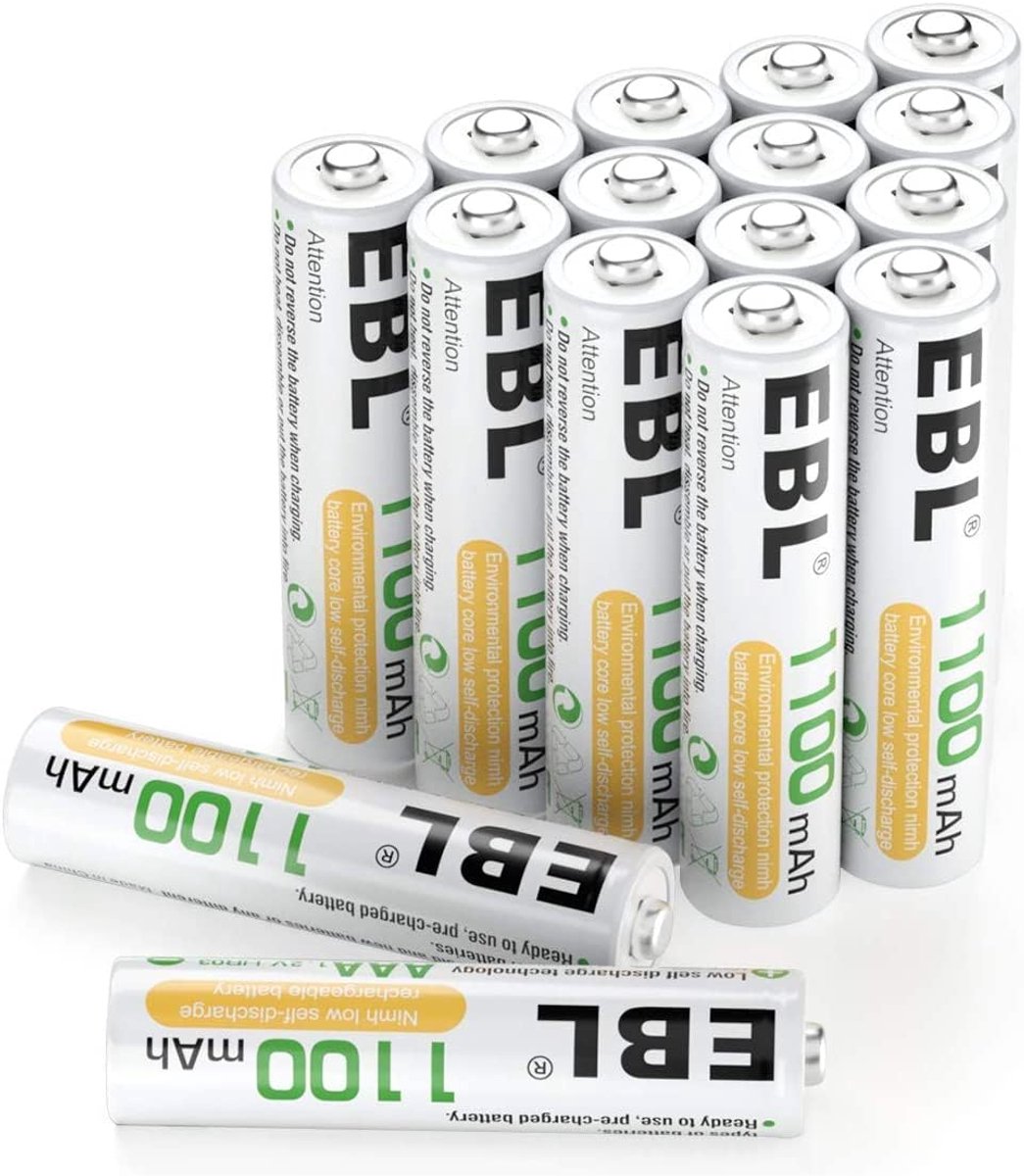 EBL - Oplaadbare Batterijen AAA - NiMH Oplaadbare AAA Batterijen - 16 stuks